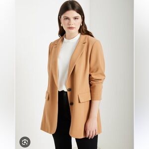 Long tailored blazer eloquii size 14 camel